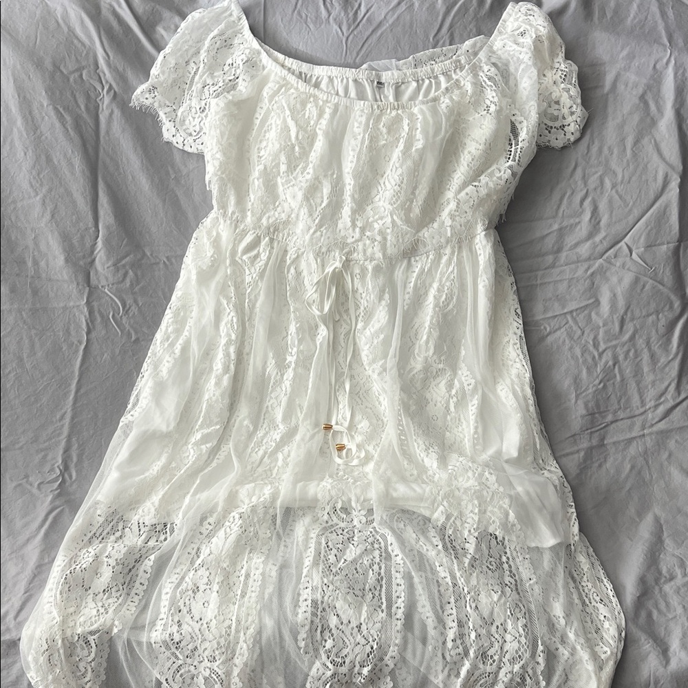 Amazon Women's White Lace Maxi Dress